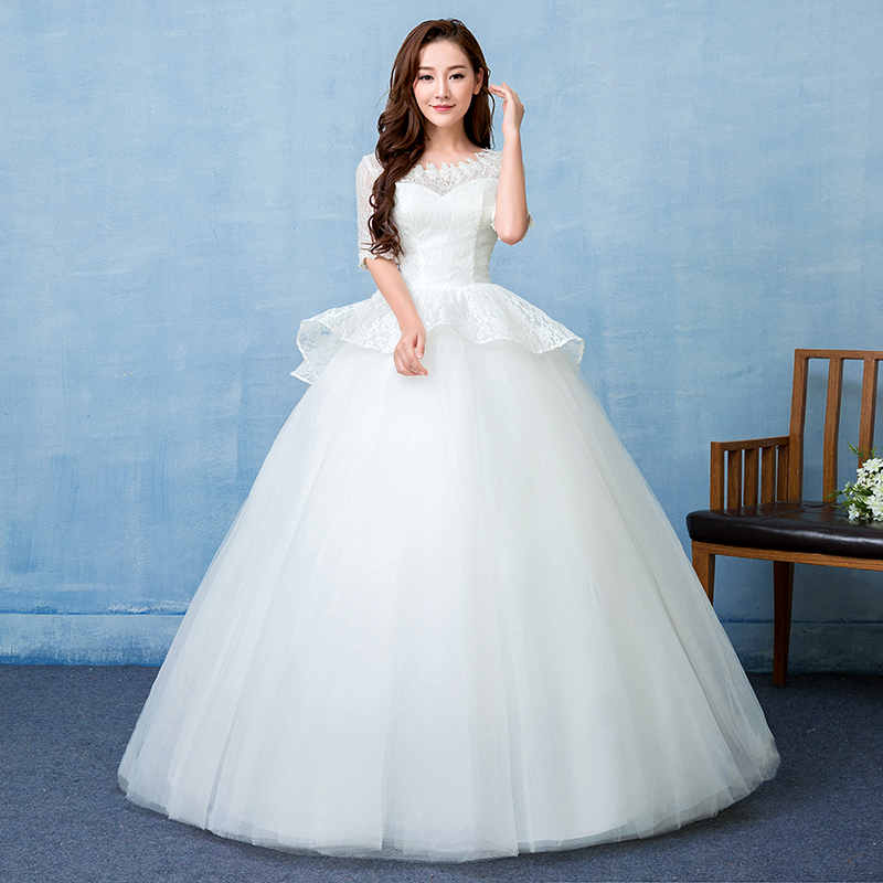 韩版齐地婚纱新款公主蓬蓬裙新娘婚纱礼服批发HB0002