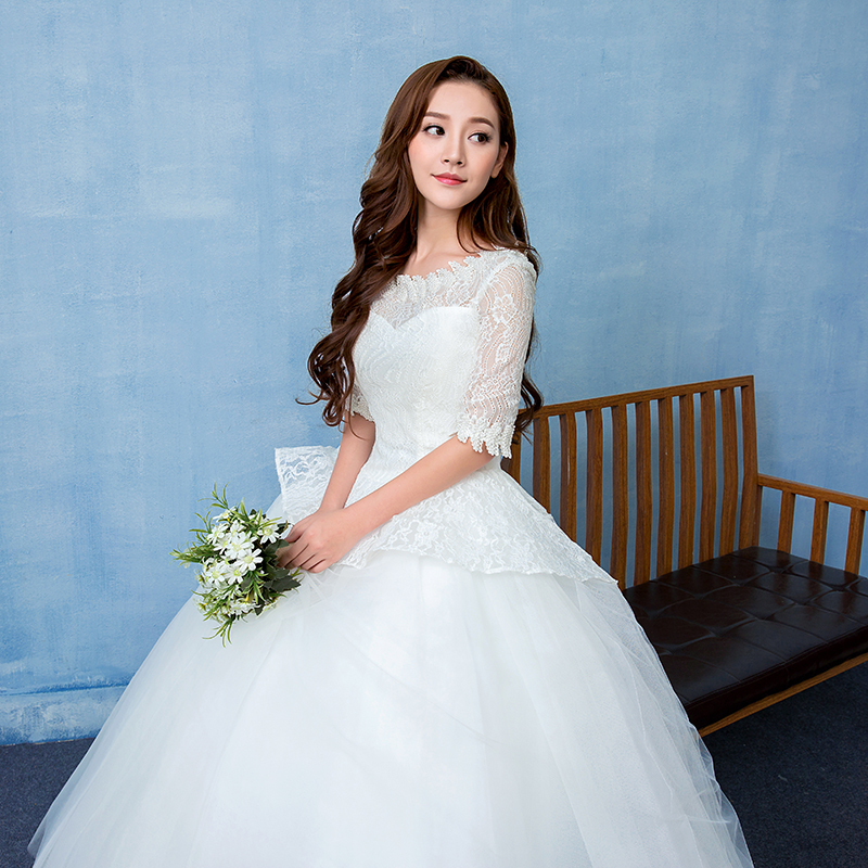 韩版齐地婚纱新款公主蓬蓬裙新娘婚纱礼服批发HB0002