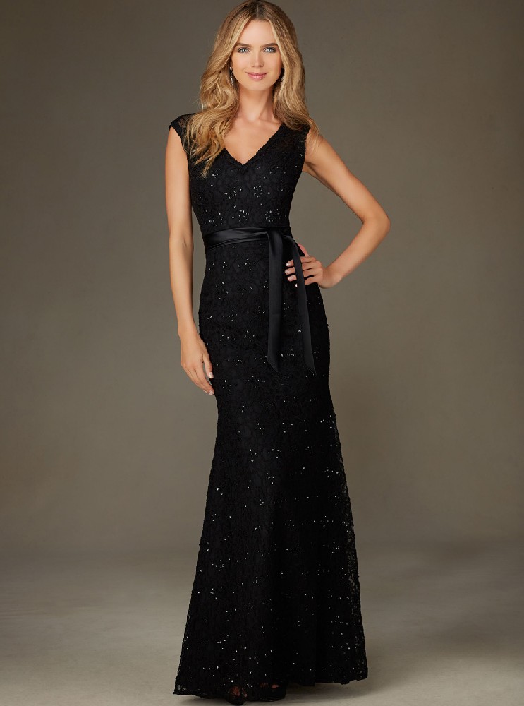 西式时尚高档黑色蕾丝包臀长裙年会晚礼服批发定制LIFU6036