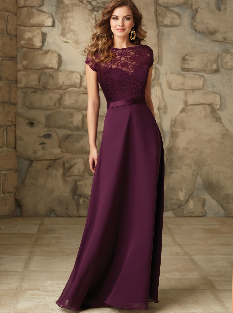 礼服批发定制新款紫色公主式长款蕾丝雪纺纱露背长裙女装LIFU6050