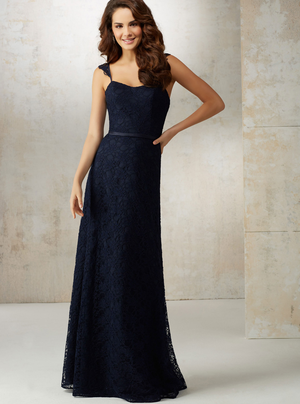 欧式双肩带婚礼新娘蕾丝坠地长裙晚礼服定制批发LIFU6003