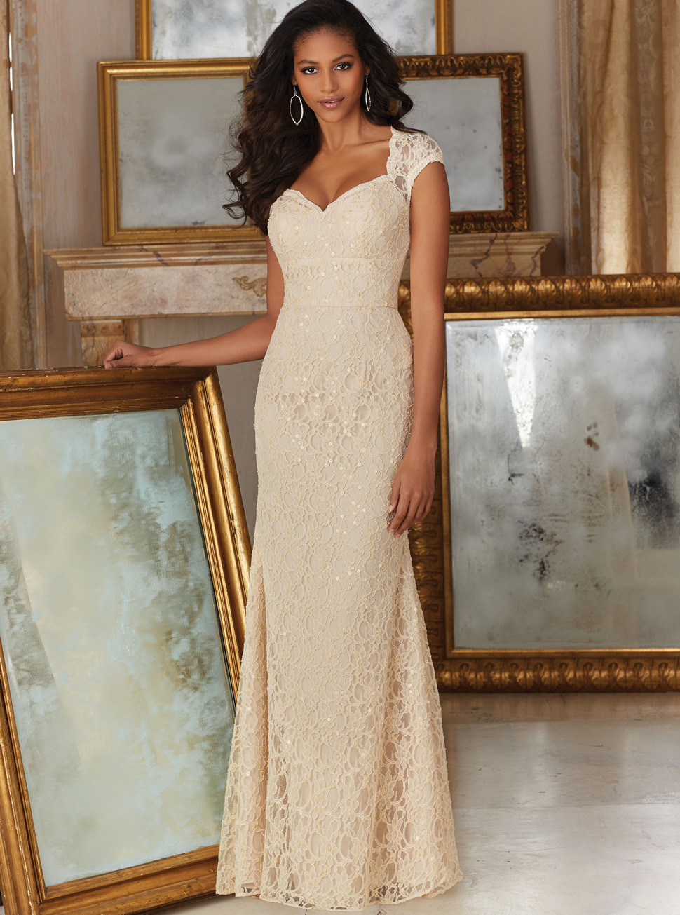 蕾丝包臀长裙欧式时尚蕾丝亮片黑色包肩晚礼服定制LIFU6019